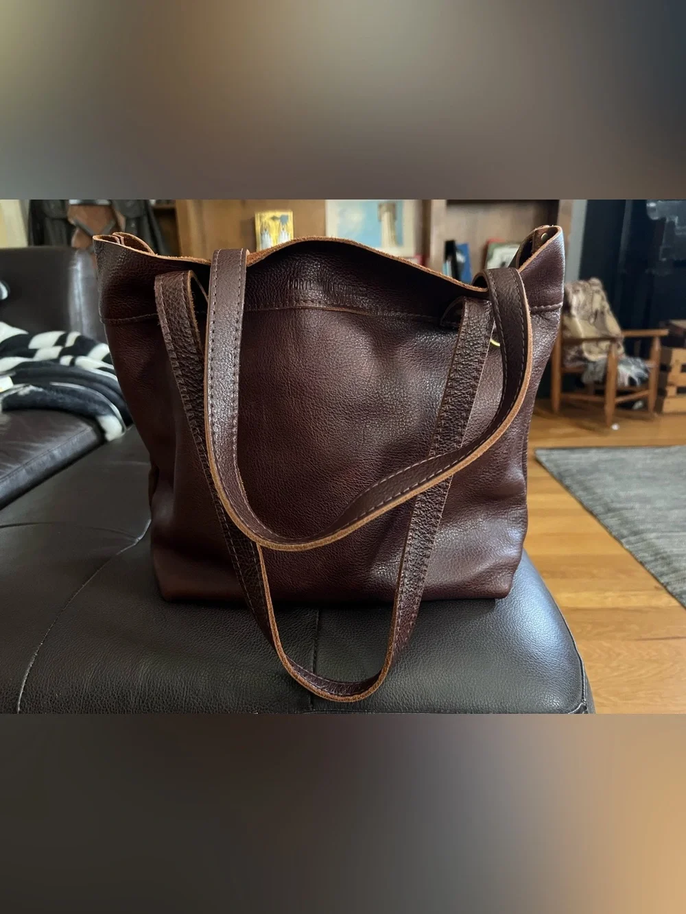 Portland Leather Montana Tote in Cold Brew - Picture 3 of 10